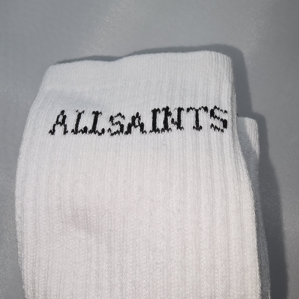 NWT Women's  All Saints White Crew Socks- 3 Pair - Picture 2 of 4